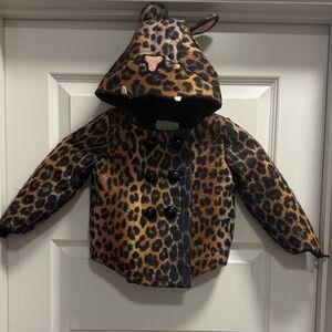 Little Goodall Leopard Felt Coat